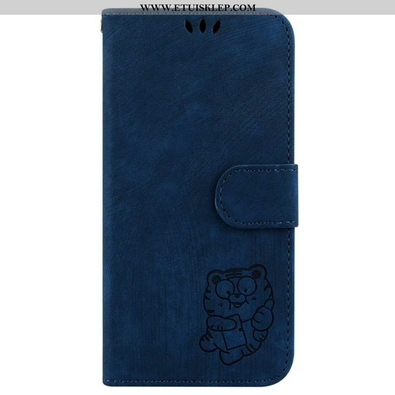 Etui Folio do iPhone 15 Pro Słodki Tygrys